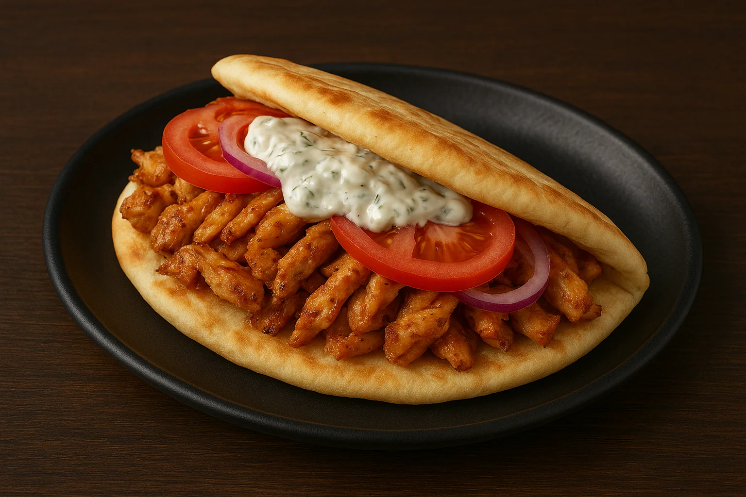 Pileći Gyros – žar piletina rezanci,mix svježe povrće,riža,lepinja,aurora umak - NutriBox Pileći Gyros – žar piletina rezanci,mix svježe povrće,riža,lepinja,aurora umak