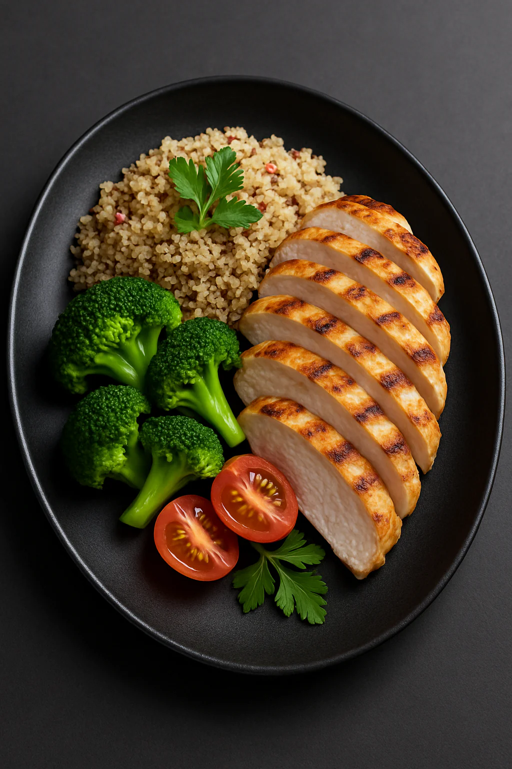 Pileći file na žaru – pirjana riža / pečeni krumpir / kroketi - NutriBox Pileći file na žaru – pirjana riža / pečeni krumpir / kroketi