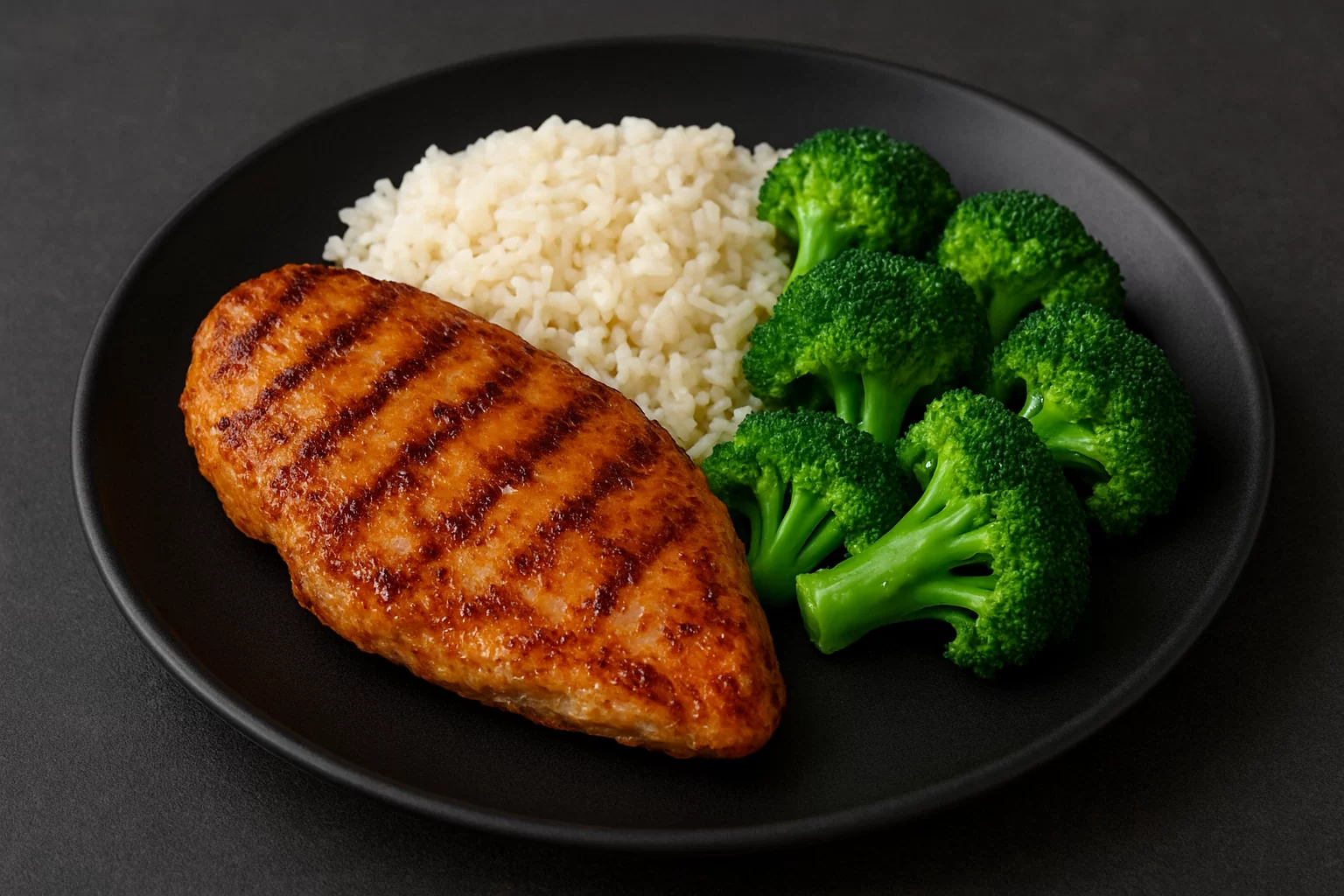 pileći odrezak sa žara sa pirjanom bijelom rižom i brokulom na mas.ulju