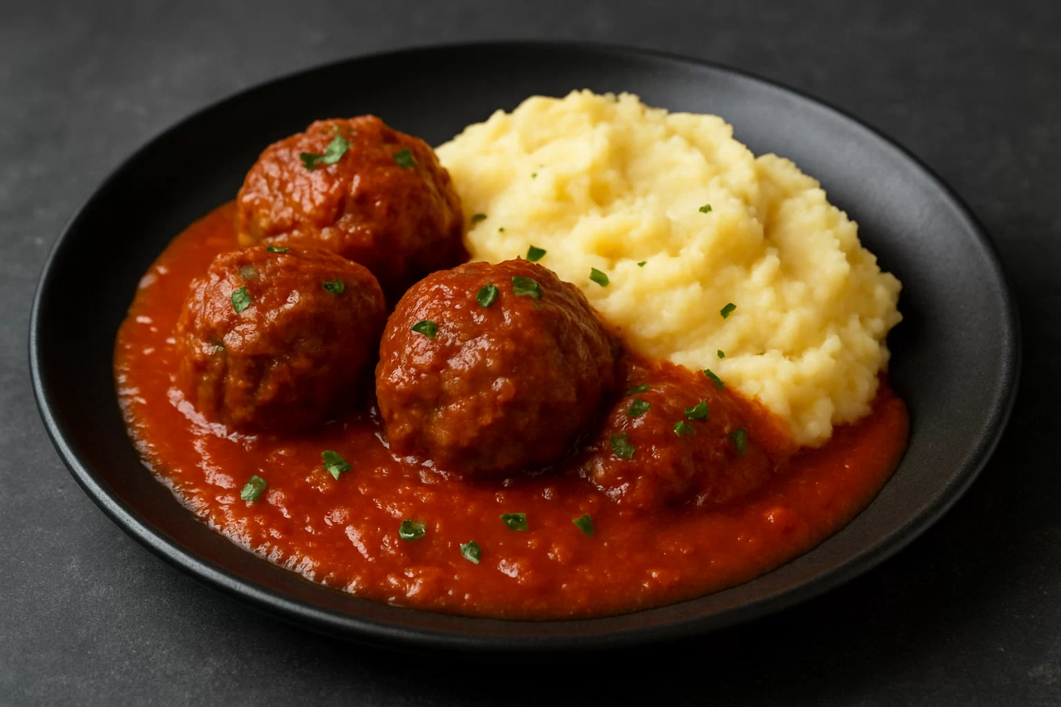 Juneće ćufte u umaku od rajčice i bosiljka s pire krumpirom - NutriBox Juneće ćufte u umaku od rajčice i bosiljka s pire krumpirom